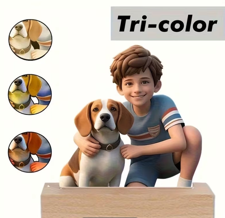 2D Plat, Aangepaste 3D Cartoon Acryl Fotolijst - AI Ontworpen Aangepaste Fotolijsten,