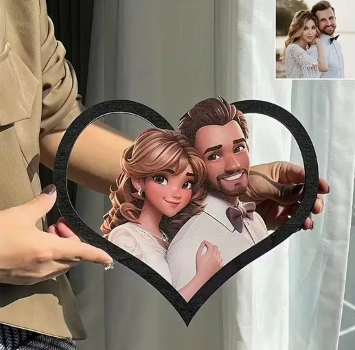 2D Plat, 3D Familieportret - Gepersonaliseerd Herdenkingsfoto