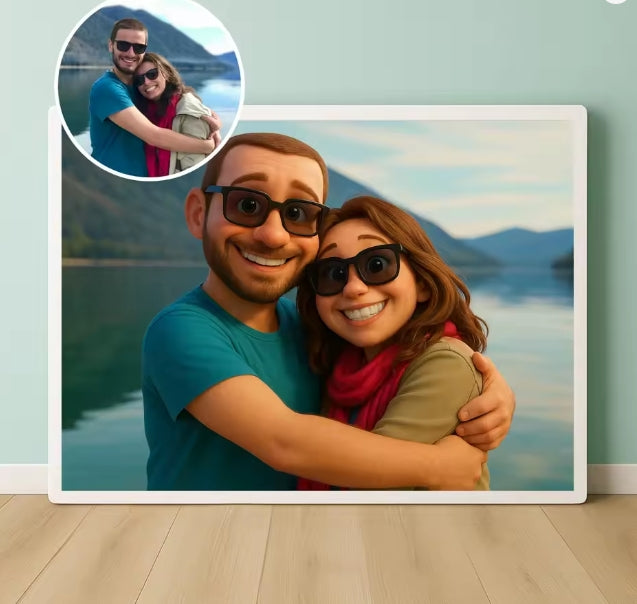 cartoonstijl portret van foto